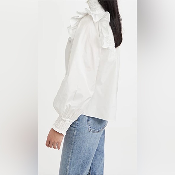 Cinq a Sept River Smocked Yoke Top in Ivory - NWT - Small - Picture 6 of 8